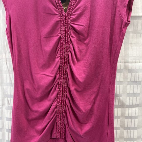 Apostrophe Women's Top Size M Color Pink Fuchsia Cap Sleeve - Picture 9 of 11